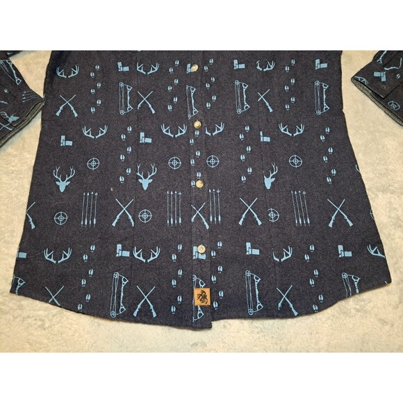 Legendary Whitetails Unisex Large Navy Blue Heavy Flannel Shirt Hunting Outdoor - Picture 2 of 10